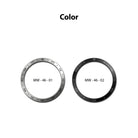 Xiaomi Mi Watch 46mm | Bezel Styling 46-01 - Xiaomi Mi Watch 46mm - Two circular watch bezels in silver and black, labeled MW-46-01 and MW-46-02 with minute markers.