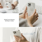 iPhone 12 / 12 Pro Case | Fusion Magnetic - Hands holding a clear phone case with a magnetic ring on the back.