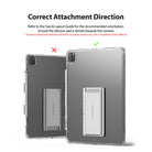Fusion Plus + Outstanding | iPad - Diagram showing correct versus incorrect orientation of a kickstand attached to an iPad.