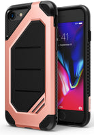 iPhone 8 / 7 / SE 2020 / SE 2022 Case | Max - Rose Gold - Rugged rose gold and black protective phone case.