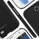 Galaxy Note 2 [Slim] - Black - Multiple views of a black slim phone case showing camera cutout, side buttons, and branding.