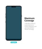 LG G7 ThinQ Screen Protector | Invisible Defender Glass - LG G7 ThinQ Screen Protector - Smartphone with screen protector applied, text highlighting maximum coverage and precision.