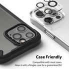 iPhone 12 Pro Max | Camera Protector Glass [3 Pack] - iPhone 12 Pro Max | Camera Protector Glass - Clear lens covers being applied to an iPhone camera module in a case.