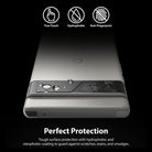 Google Pixel 6 Pro | Camera Protector Glass [3 Pack] - Google Pixel 6 Pro | Camera Protector Glass - Phone camera lens protector with water droplets and icons for touch.