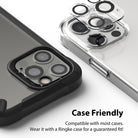 iPhone 12 Pro | Camera Protector Glass [3 Pack] - Clear glass lens protector hovering above an iPhone camera module.