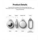 AirTag Case | Slim [4 Pack] - Clear - Technical diagram showing dimensions, front, back, and side views of the clear case.