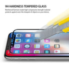 iPhone X Screen Protector | Full Cover Glass - iPhone X Screen Protector - A utility knife blade scrapes against a 9H tempered glass screen protector on an iPhone X.