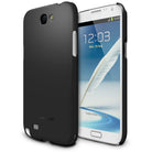 Galaxy Note 2 [Slim] - Black - A black slim phone case shown from the back and front on a white Samsung Galaxy Note 2.