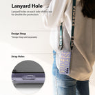 Galaxy A32 4G Case | Fusion Design - Seoul - Person wearing a phone case with a lanyard, showing side strap holes.