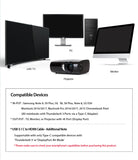 Type C to 4K HDMI Cable - UHD TV, PC, monitor, and projector with a list of compatible devices and technical requirements.