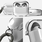 AirPods 3 Case | Hinge - Clear protective case for AirPods 3 featuring a reinforced hinge design and a branded carabiner.