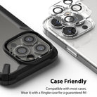 iPhone 13 Pro / 13 Pro Max | Camera Protector Glass [3 Pack] - iPhone 13 Pro / 13 Pro Max Camera Protector Glass - Clear lens covers hovering above an iPhone camera array.