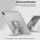 Fusion Plus + Outstanding | iPad - Two iPads in clear cases with integrated silver kickstands positioned vertically and horizontally.