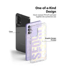 Galaxy A32 4G Case | Fusion Design - Seoul - Clear and Seoul-printed phone cases shown with labels for TPU and PC materials.