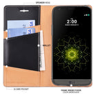 LG G5 Case | Signature - Black - Open black leather wallet case for LG G5 with card slots, cash pocket, and speaker cutout.