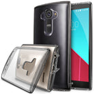 LG G4 Case | Fusion - Smoke Black - Transparent smoke black phone case shown on an LG G4 phone with a clear case overlay.