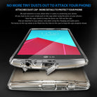 LG G4 Case | Fusion - Smoke Black - Transparent phone case with open dust caps for charging and audio ports.