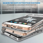 OnePlus X Case | Fusion - Smoke Black - Stacked smartphones in clear cases with integrated port dust covers.
