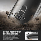 LG G4 Case | Fusion - Smoke Black - Smoke black phone case on an LG G4, shown with shock-absorbing bumper and 1.0mm edge.