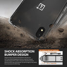 OnePlus X Case | Fusion - Smoke Black - Transparent phone case with shock-absorbing bumper, shown with protective lip details.