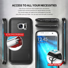 Galaxy S7 Edge Case | Onyx - Gray - Gray phone case showing button cutouts, active touch technology, and strap holder.