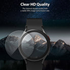 Galaxy Watch 5 / 4 (40mm) Screen Protector | Sapphire Crystal Glass - Galaxy Watch 5 / 4 (40mm) Screen Protector - A smartwatch with a circular glass protector hovering over its display.