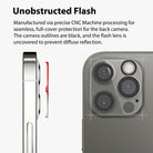 iPhone 12 Pro | Camera Protector Glass [3 Pack] - iPhone 12 Pro | Camera Protector Glass - Side and rear views of iPhone camera lens protector with cutout for flash.