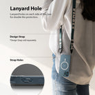 iPhone 12 / 12 Pro Case | Fusion Magnetic - Person wearing a phone case with a lanyard attached to side strap holes.