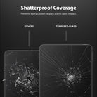 Xiaomi Pad 5 / 5 Pro Screen Protector | Invisible Defender Glass - Xiaomi Pad 5 / 5 Pro Screen Protector - Comparison showing shattered standard glass versus intact tempered glass.