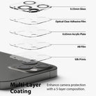 iPhone 12 Pro | Camera Protector Glass [3 Pack] - iPhone 12 Pro | Camera Protector Glass - Exploded view showing five layers of camera lens protector material.