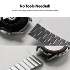 Watch Lug 22mm | Metal One Band α - Silver - Silver metal watch band with dual spring pins for tool-free attachment.