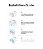 Galaxy A13 4G (LTE) | Camera Protector Glass [3 Pack] - Four-step illustrated guide for installing camera lens protectors.