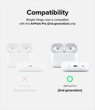 AirPods Pro 2 Case | Hinge Clear - Compatibility chart showing AirPods Pro 2nd Gen is compatible, while 1st Gen is not.