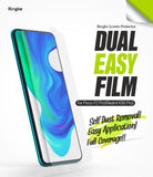 Redmi K30 Pro / Poco F2 Pro Screen Protector | Dual Easy Film - Redmi K30 Pro / Poco F2 Pro Screen Protector - Ringke Dual Easy Film applied to a smartphone with text highlights.