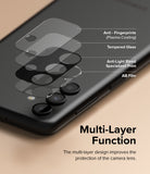 Galaxy A13 5G | Camera Protector Glass [3 Pack] - Exploded view of multi-layer camera lens protector on a smartphone.