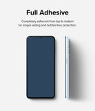 Galaxy A13 4G(LTE) / A13 5G Screen Protector [2P] | Invisible Defender - Galaxy A13 4G(LTE) / A13 5G Screen Protector - Front and side views of a light blue smartphone with full adhesive.