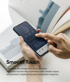 Galaxy A13 4G(LTE) / A13 5G Screen Protector [2P] | Invisible Defender - Galaxy A13 Screen Protector - Hands holding a smartphone with a fitness app interface, demonstrating smooth touch response.