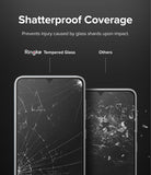 Galaxy A33 5G Screen Protector [2P] | Invisible Defender - Galaxy A33 5G Screen Protector - Comparison showing Ringke tempered glass staying intact versus shattered glass on others.