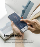 Galaxy A33 5G Screen Protector [2P] | Invisible Defender - Galaxy A33 5G Screen Protector - Hands holding a smartphone with a fitness app screen, demonstrating smooth touch response.
