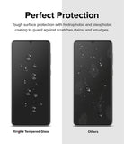 Galaxy A33 5G Screen Protector [2P] | Invisible Defender - Comparison of water beading on Ringke glass vs smudged screen.