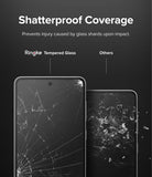 Galaxy A53 5G Screen Protector | Invisible Defender - Comparison of shattered Ringke glass versus dangerous shards.