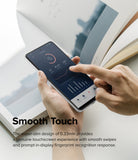 Galaxy A53 5G Screen Protector | Invisible Defender - Galaxy A53 5G Screen Protector - Hands holding a smartphone with a fitness app interface, demonstrating smooth touch response.