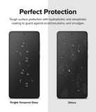 Galaxy A53 5G Screen Protector | Invisible Defender - Galaxy A53 5G Screen Protector - Comparison showing clean Ringke tempered glass versus a smudged, scratched screen.
