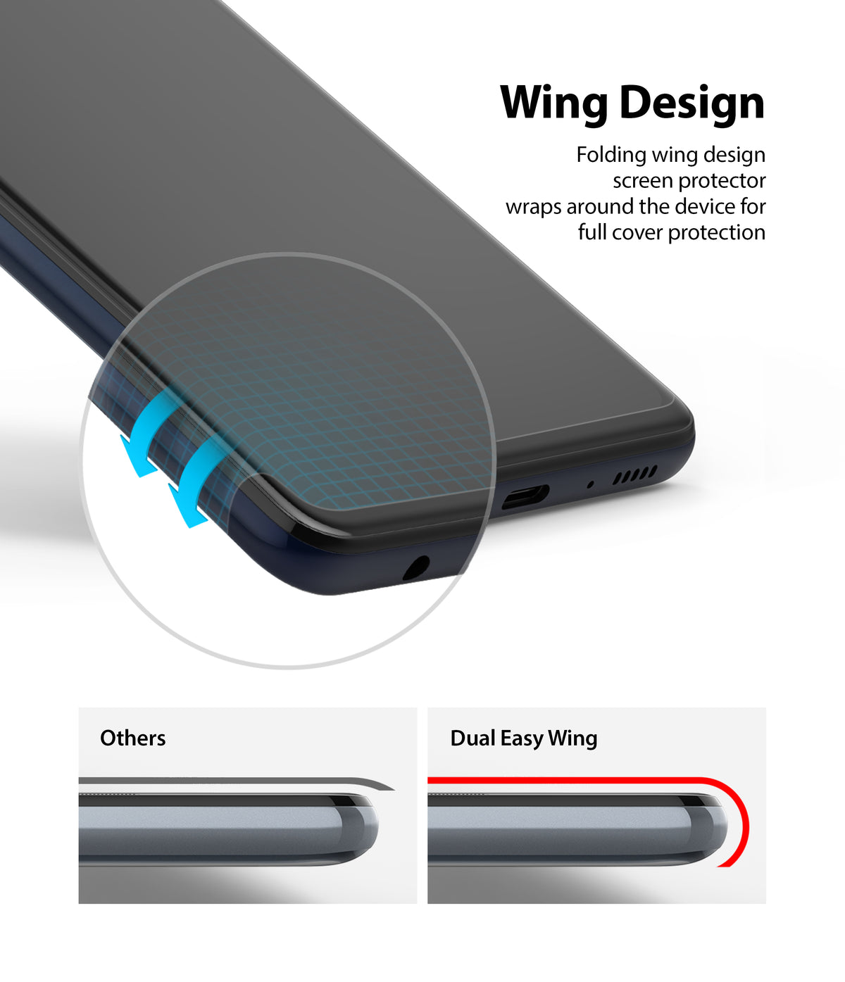 Galaxy M31s Screen Protector | Dual Easy Film - Galaxy M31s Screen Protector - Smartphone screen protector with a wrap-around wing design for full edge coverage.