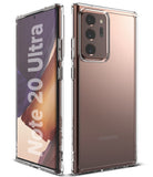 Galaxy Note 20 Ultra Case | Fusion Matte - Front and back views of a bronze smartphone in a clear protective case.