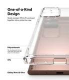 Galaxy Note 20 Ultra Case | Fusion Matte - Close-up of a clear, frosted phone case showing TPU and polycarbonate layers.