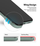 Google Pixel 5 Screen Protector | Dual Easy Film - Google Pixel 5 Screen Protector - Diagram showing a screen protector wrapping around phone edges with a folding wing design.