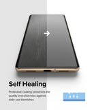 Google Pixel 7 Pro Screen Protector | Dual Easy Film - Smartphone screen showing a self-healing transition from scratched to clear.