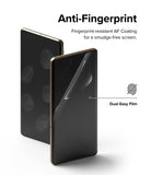 Google Pixel 7 Pro Screen Protector | Dual Easy Film - Two phones showing anti-fingerprint film application.