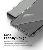 Google Pixel 7 Pro Screen Protector | Dual Easy Film - A clear screen protector film being applied to a smartphone.